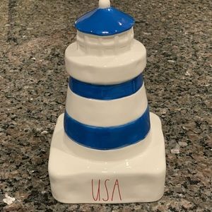 Rae Dunn Blue and White USA Lighthouse